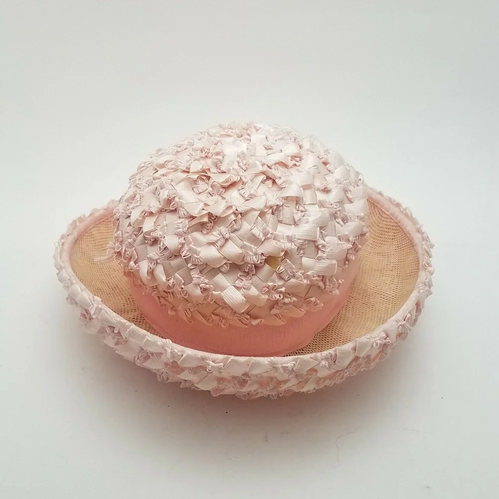 Vintage‎ Women's Ladies Pink Ribbon Hat Union Made